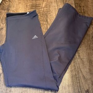 Adidas Dark Gray Straight Leg Leggings Zippered ankles Climalite